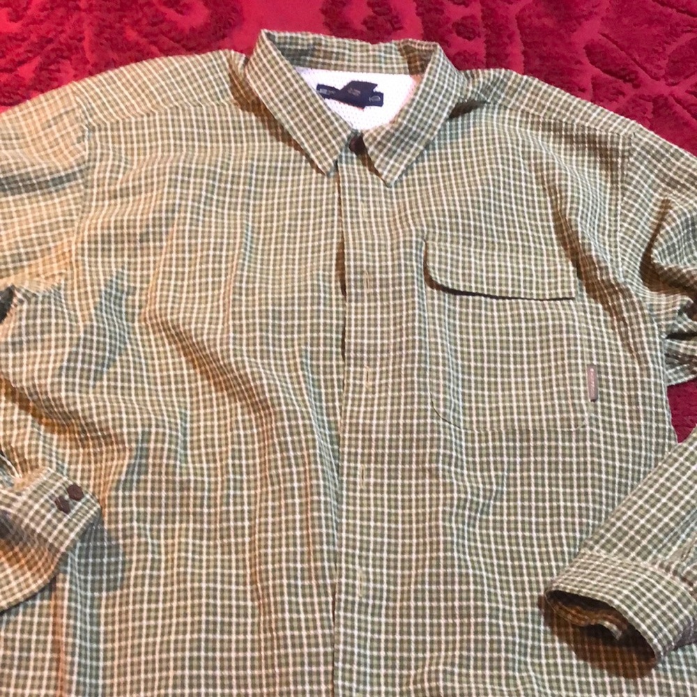 Ex-Officio Green Plaid Shirt size Medium